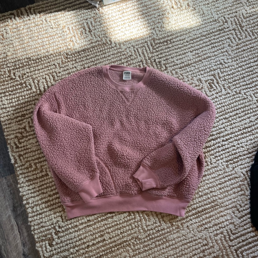 Blush PINK Sherpa Crewneck